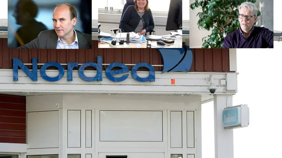 "Det är extremt. Det vi ser nu är en experimentverkstad utan dess like", säger Kommuninvests vd Tomas Werngren (infälld t.v.) om det snurriga ränteläget. Mitten: Piteå Näringsfastigheter, med ekonomichef Annika Bergstedt, kan glädjas över att få negativ ränta på ett lån. Infälld t.h: "Om checkkrediträntan är lägre än vad vi måste betala för att ha pengarna på bank så är det ju en bättre ekonomisk affär för kommunen" säger Piteås kommunalråd Peter Roslund.