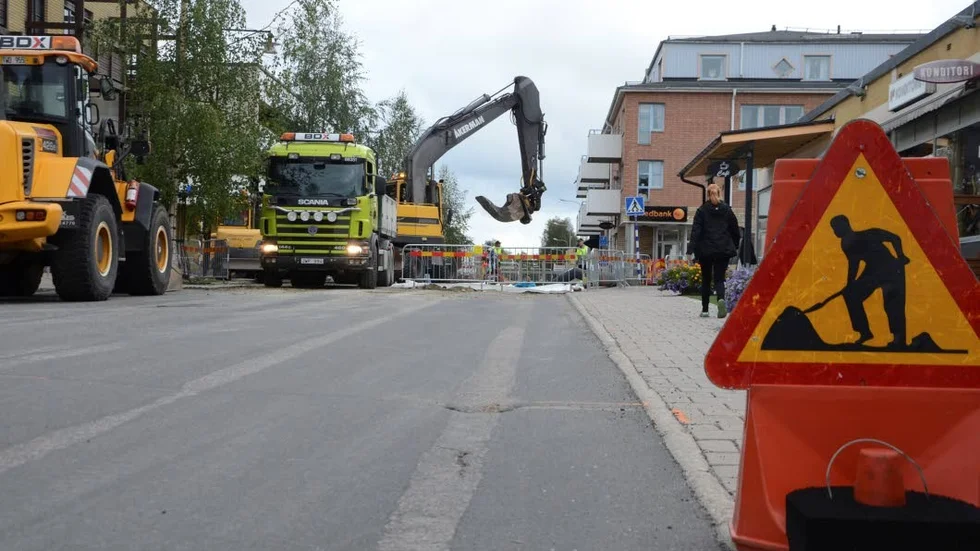 Mycket arbete. Det återstår mycket att göra innan Haparandas ledningsnät är moderniserat.