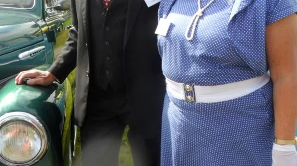 Kerstin och Erling Ekmark från Väse vann pris för bästa tidsenliga klädsel.