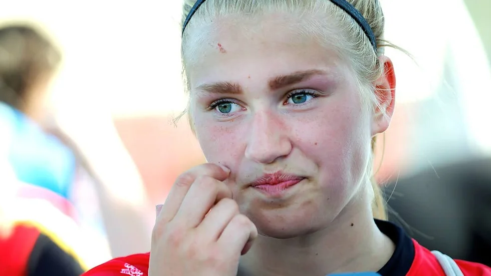 Surt. Besviken Tova Fors efter matchen.