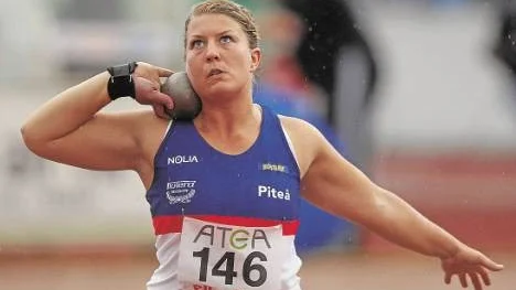 Helena Engman, Riviera FI, satte nytt rekord i kula. Hon stötte 18,17 meter. (Arkivbild)
