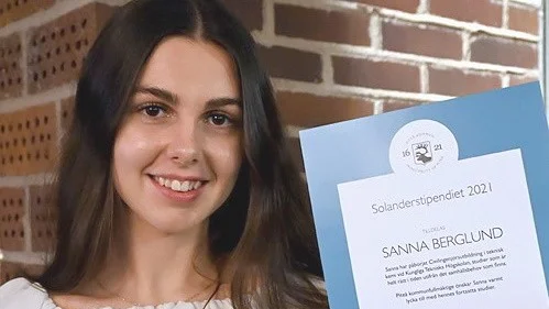 Sanna Berglund fick ta emot Solanderstipendiet för år 2021.