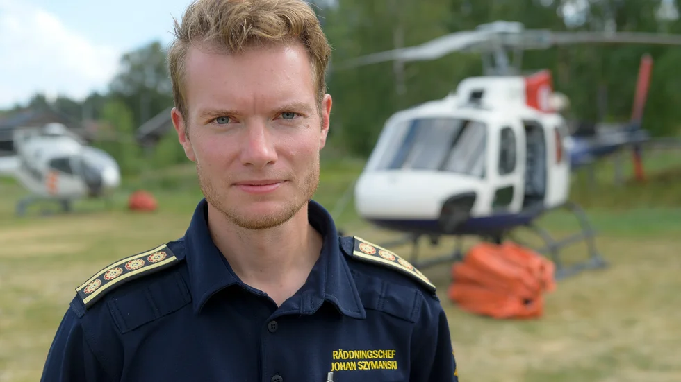 Räddningschefen Johan Szymanski från Malmköping ledde räddningsinsatsen på Gröna Lund under söndagen.