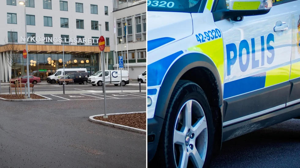 En man sitter nu anhållen efter ha stulit väskor från en person utanför Nyköpings lasarett.