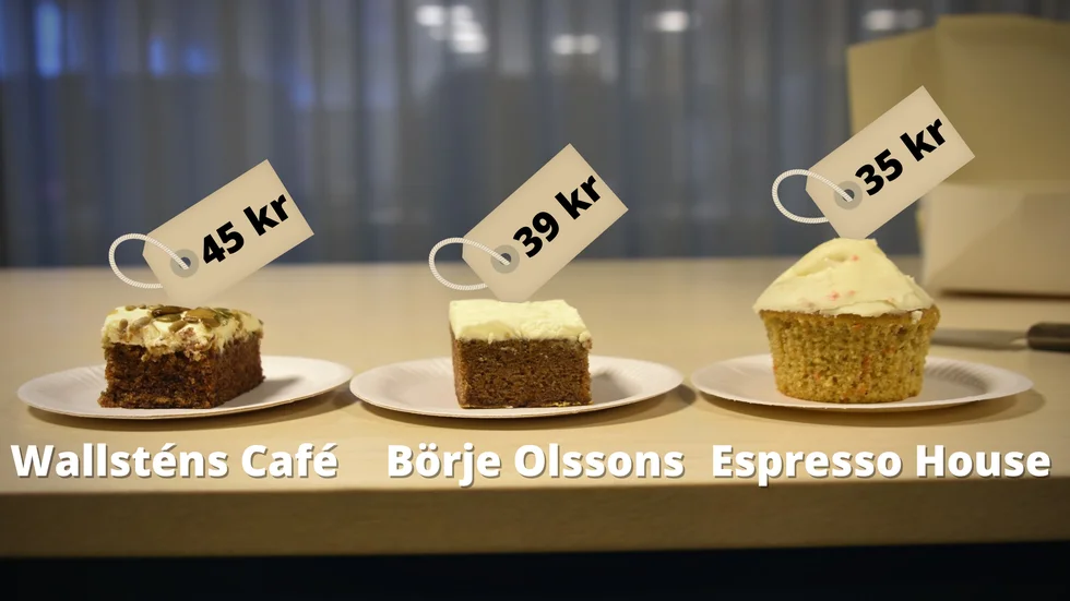 Tre morotskakor från tre olika caféer i Luleå fick vara med i blindtestet. 