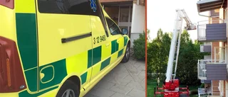 Larm om brand i byggnad på Degerbyn