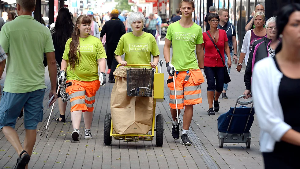 Miljöhjältar. Maja Edholm Walter, Olivia Sjöberg och Oskar Almgren, Olivia Sjöberg och