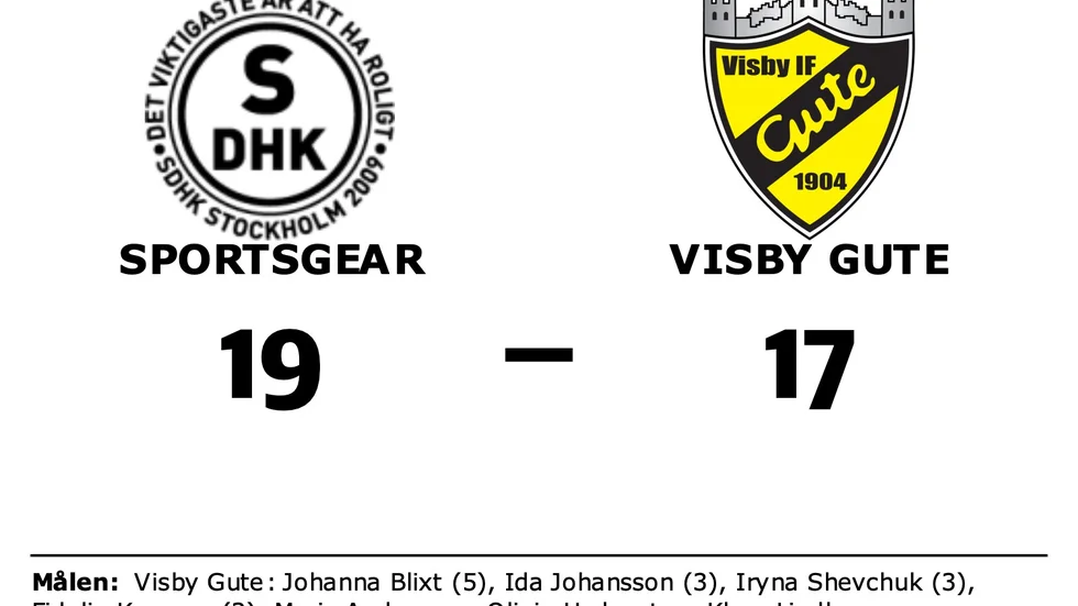 Sportsgear DHK vann mot Visby IF Gute HK
