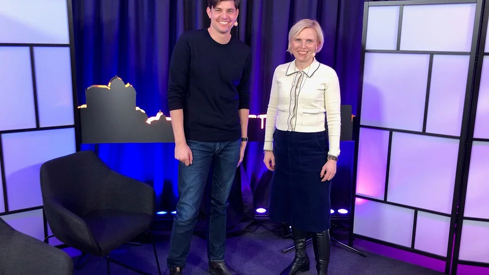 Simon Olson, investerare, och Laura Hartman, hållbarhetschef, deltog båda under konferensen Uppstart 2021 i Uppsala. 