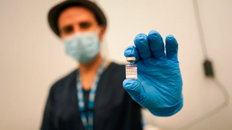 Bild från ett vaccinationscenter i London.