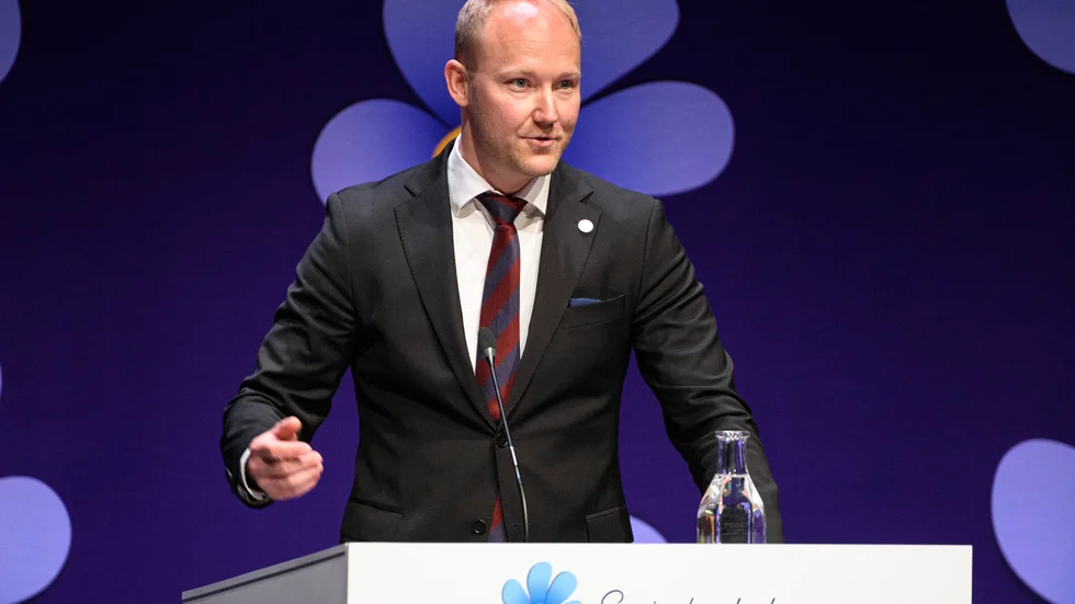 Ludvig Aspling, Sverigedemokraternas migrationspolitiska talesperson, försökte hålla emot krav på siffermål för återvandring i debatten på SD:s landsdagar.