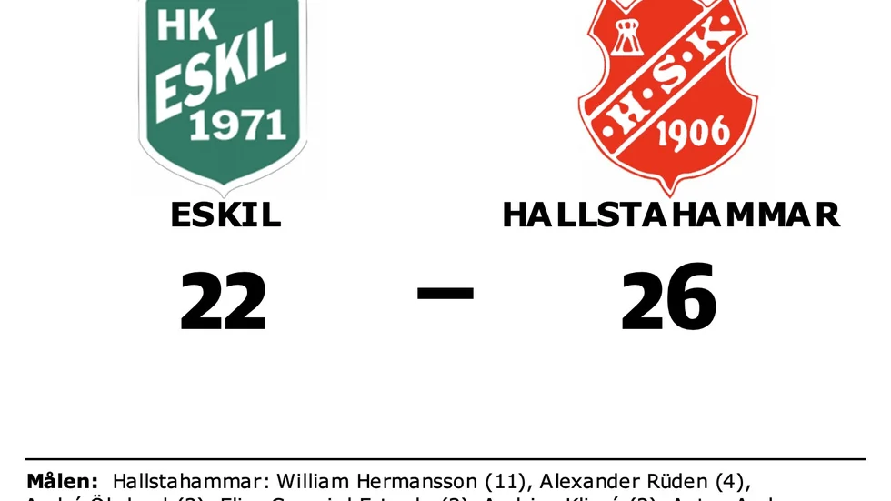 HK Eskil förlorade mot Hallstahammars SK HK