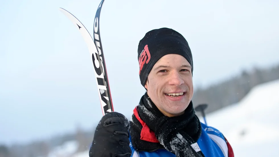Jonatan Björnberg, som tävlar för Skellefteå AIK Friidrott, åkte sitt första skidlopp i motionsklassens 21 km.