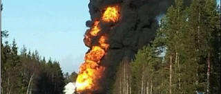Tankbilen fick brinna - 30 kubik diesel gick upp i rök