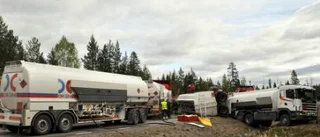 Tankbilen töms på diesel