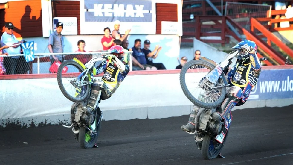 Darcy Ward och Greg Hancook var så här nöjda efter femettan i sista heatet.