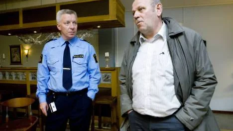 Länspolischef Håkan Karlsson bjöd in kommuner och andra myndigheter till en konferens om den grova organiserade brottsligheten. En av dem som informerade var Håkan Wallberg, rikskriminalen.  FOTO: Pär Bäckström