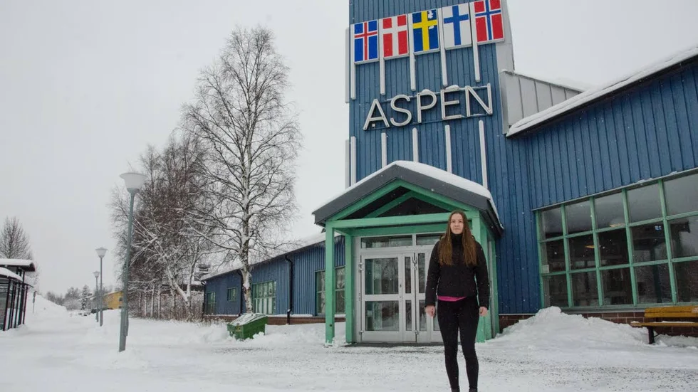 Hemmahallen. Det är i Aspen i Haparanda Vilma Styrman tränar.