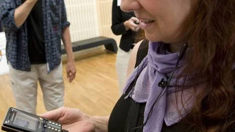 Kerstin Hedström var en annan Luleå- konstnär som prövade på konsttelefon, en tjänst till mobiltelefon, som ska utvecklas vidare utifrån vad testpersonerna säger om den.
