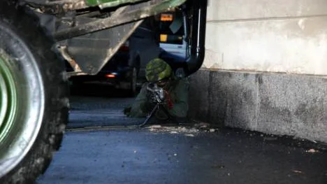 I helgen övade I 19 och A9 strid i bebyggelse. FOTO: Lena Tegström