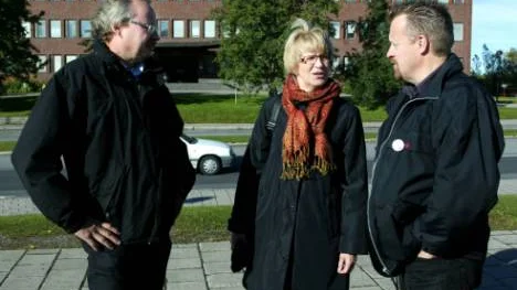 Lars Törnman, Kristina Zakrisson och Kenneth Stålnacke är besvikna över Socialdemokraternas valresultat, partiet ökade bara 0,9 procent. Men partiet är störst i Kiruna och kan därmed ta initiativet i eftervalsförhandlingarna.Foto: Hans Sternlund