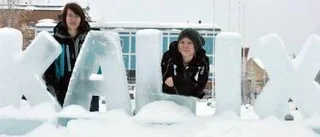 Isskulpturer på plats