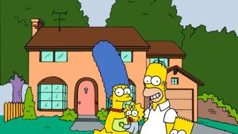 This undated frame from the Fox series "The Simpsons," shows the popular cartoon family posing in front of their home, from left, Lisa , Marge , Maggie, Homer and Bart Simpson. Television networks are masters of self-promotion, so it's no surprise that Fox is carving out two prime-time hours Sunday April 22, 2012 to celebrate its 25th year  (AP Photo/Fox Broacasting Co.)