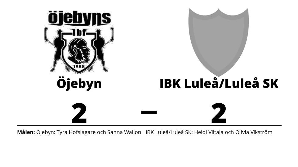 Öjebyns IBF spelade lika mot IBK Luleå B/ Luleå SK