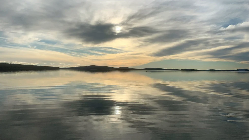Fantastisk kväll, ute med båten på Storavan.