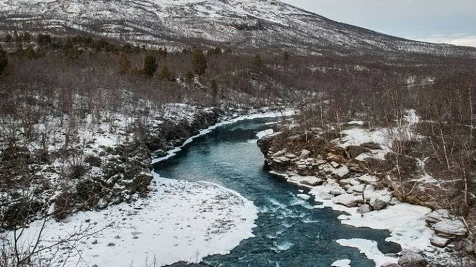 Det var vid Nissunjåkka, cirka fyra kilometer uppströms, från Abisko olyckan skedde. (Arkivbild)
