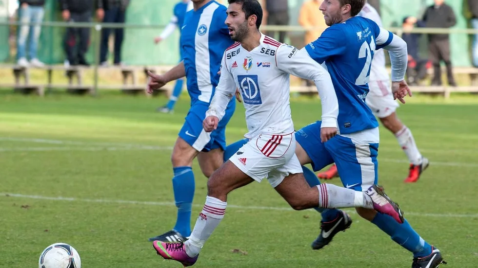 Målskytt. Panagiotis Varitimidis stod för ett mycket vackert mål när Assyriska slog Eskilstuna Södra med 4-2.