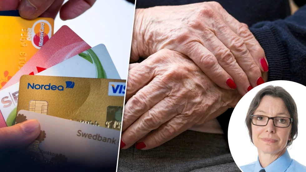 Flera äldre kvinnor blev under lördagskvällen utsatta för bedrägerier och bedrägeriförsök. På bild syns även Monica Bergström vid polisen. 