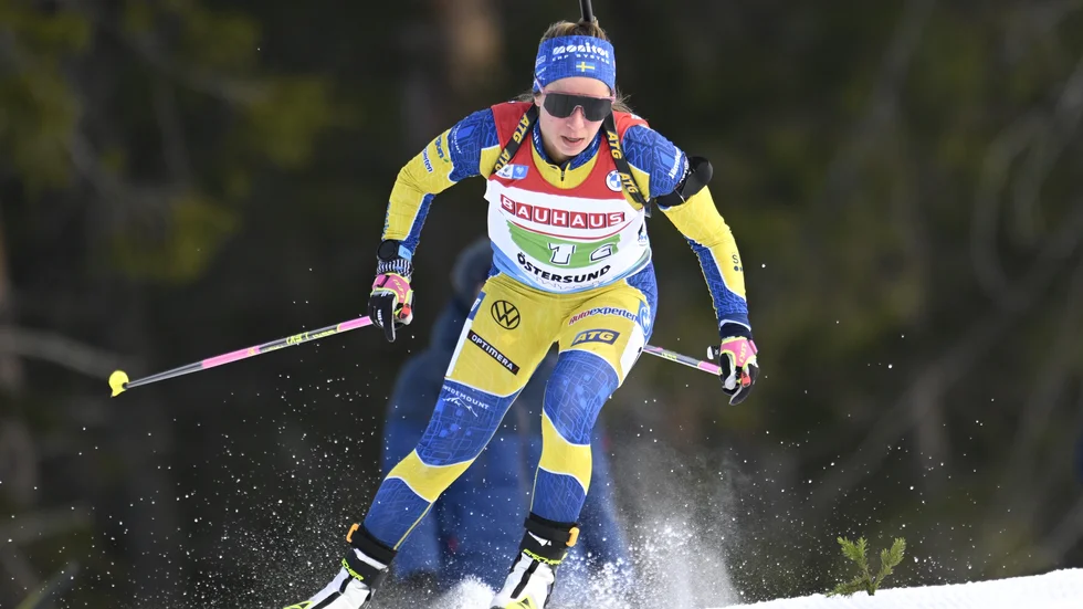 Anna Magnusson hade det tungt på andrasträckan.