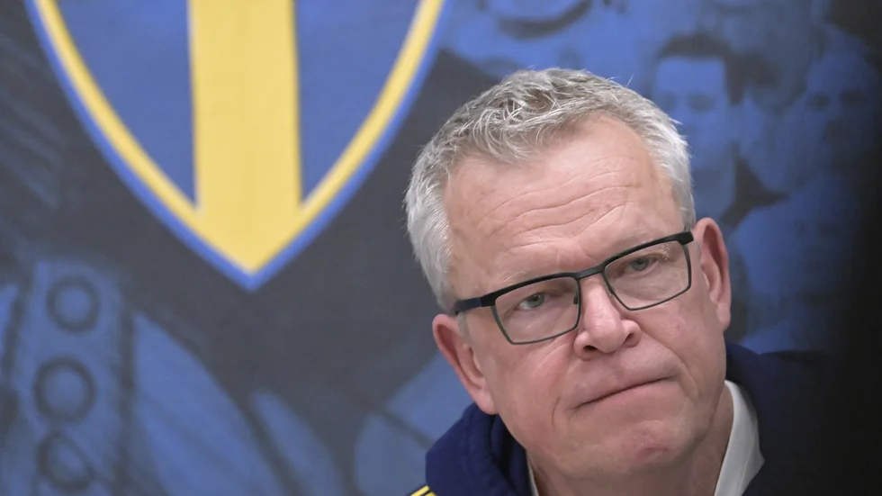 Förbundskapten Janne Andersson på dagens presskonferens.