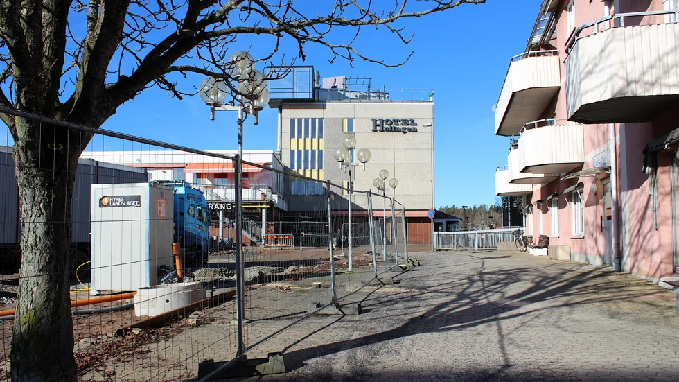 Två mindre träd har sågats ner utanför Citypraktiken, men det större trädet får stå kvar.