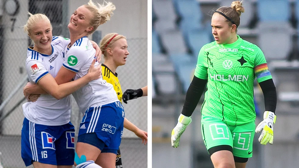 Wilma Leidhammar och Lovisa Gustafsson finns redo om Sofia Hjern skulle bli skadad.