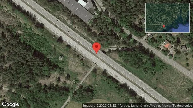 Stopp på väg 53 på grund av en singelolycka
