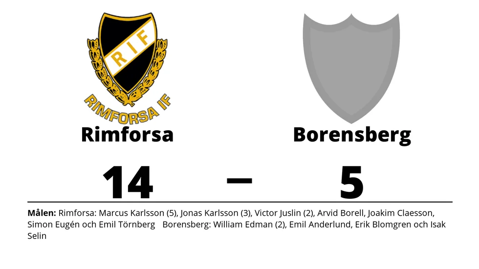 Rimforsa IF vann mot Borensberg IBC