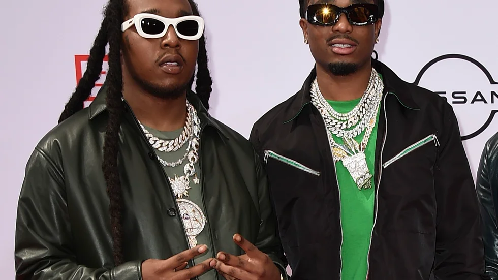 Takeoff och Quavo i Migos sommaren 2021. Arkivbild.