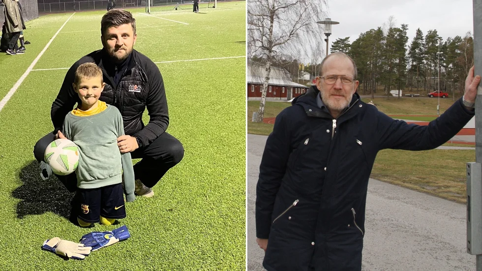 Edin Skorupan, här med sonen Mirza, träder tillbaka och blir assisterande tränare i Stallarholmens SK. Kjell Pettersson tar över som huvudansvarig från januari.
