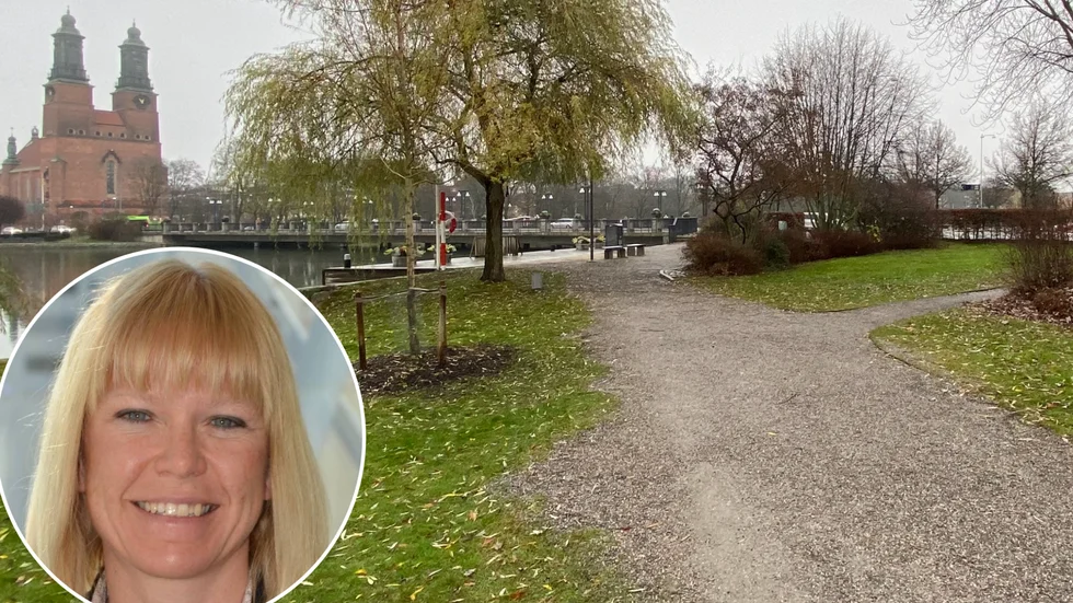 Stadsutvecklingsstrategen Christina Blomberg hoppas att det snart kan bli klart med en entreprenör som ska bygga ett café eller en restaurang vid Hamnparken.