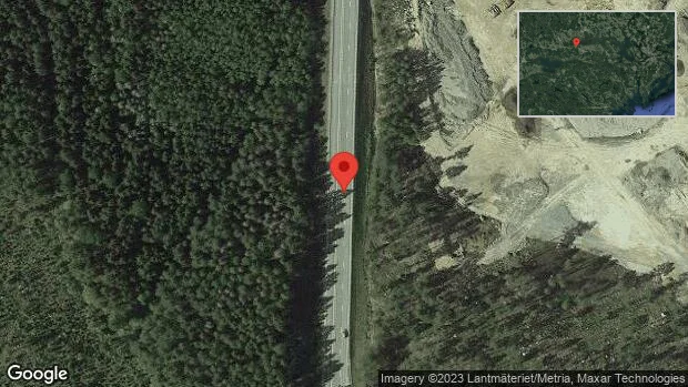 Stopp på väg 56 på grund av singelolycka med en personbil