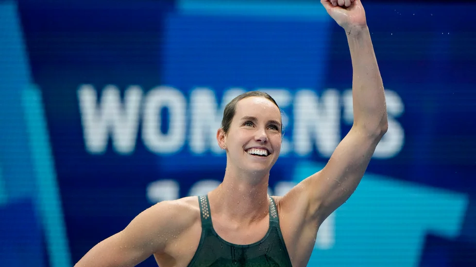 Australiska OS-drottningen Emma McKeon är största stjärnan i kortbane-VM. Arkivbild.