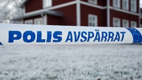 Huset där mordet ska ha ägt rum. Foto: Håkan Zerpe