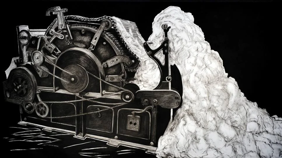 Agneta Andersson, "Maskinen 2013", Kolteckning.