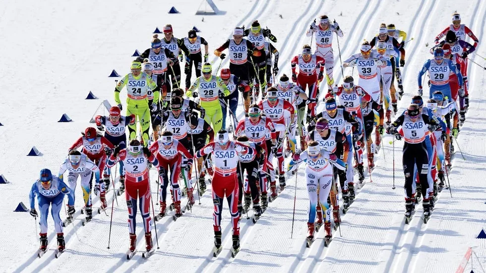 Charlotte Kalla kom femma på dagens Skiathlonlopp i Falun.