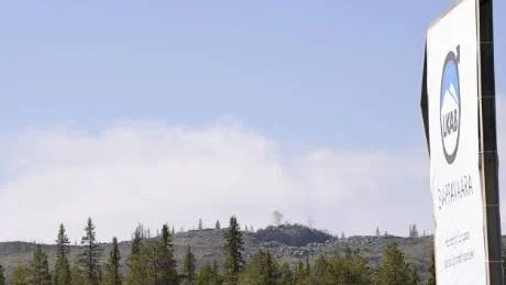 NYA GRUVAN. Så här såg det ut när invigningssalvan gick för LKAB:s nya gruva i Gruvberget i Svappavaara.