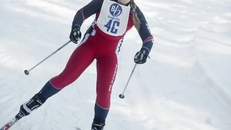 FULL FART. Emma Gustavsson höll bra fart i skidspåren.