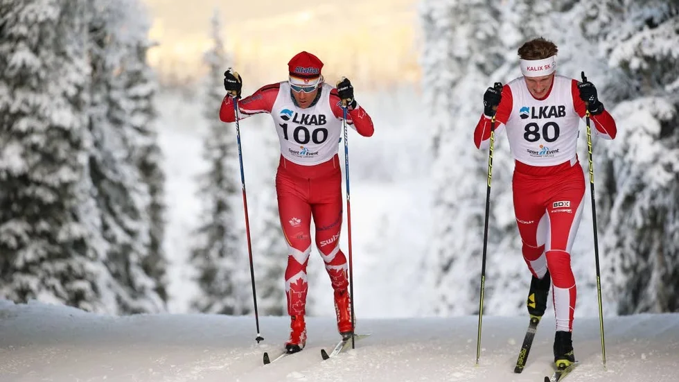 Vinnare. Devon Kershaw, Kanada, vann seniorklassen, tv i bild, och Simon Stenberg, Kalix SK, vann juniorklassen.