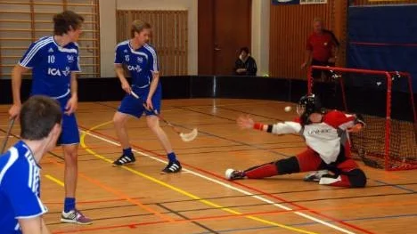 Gästande Luleålaget STiL:s målvakt gjorde några riktigt snygga räddningar under matchen. Men det räckte inte ända fram.